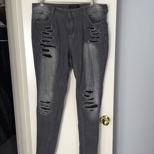 Destroyed/Patched Skinny Jeans
